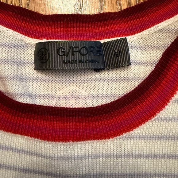 G/FORE Wool Crew Neck Striped Sweater - M - Neutral Stripe - Picture 2 of 8